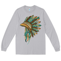 Moon Dust indian leopard headdress blue Long Sleeve Tee - BarkalooDesign