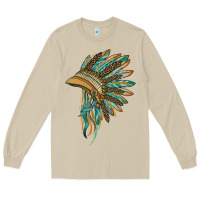 Mushroom indian leopard headdress blue Long Sleeve Tee - BarkalooDesign
