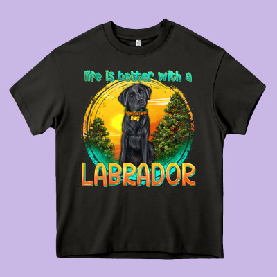 Life Is Better With A Labrador Heavy Core Tee Designed By Texasbilliewilder