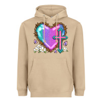 Mushroom easter cross heart la Heavyweight Hoodie - LillyAllenDesigns