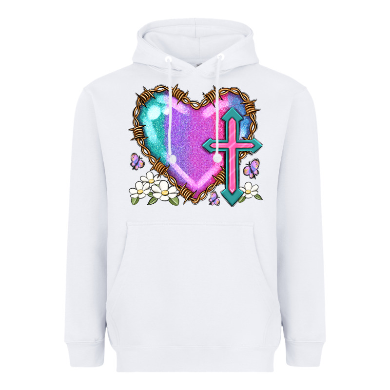 Easter Cross Heart La Heavyweight Hoodie by LillyAllenDesigns | Teevron