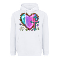 White easter cross heart la Heavyweight Hoodie - LillyAllenDesigns