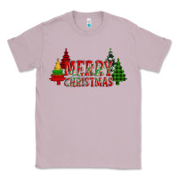 Lilac merry christmas glitter plaid trees Classic Tee - AdoDesignShop