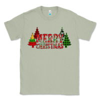 Matcha merry christmas glitter plaid trees Classic Tee - AdoDesignShop