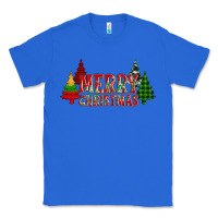 True Royal merry christmas glitter plaid trees Classic Tee - AdoDesignShop