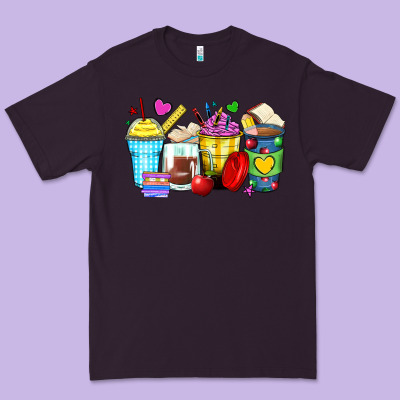 School Coffee Cups Premium Tee Designed By Zillion Design Studio