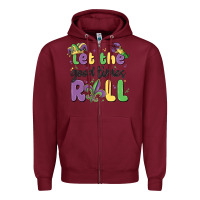 Burgundy let the good times roll Zipper Hoodie - MaliasSmallBusiness