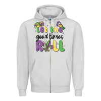 Dove Grey let the good times roll Zipper Hoodie - MaliasSmallBusiness
