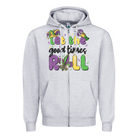 Heather Grey let the good times roll Zipper Hoodie - MaliasSmallBusiness