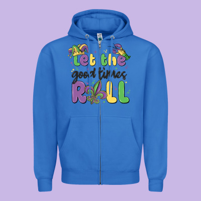 Let The Good Times Roll Zipper Hoodie Designed By Maliassmallbusiness