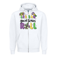 White let the good times roll Zipper Hoodie - MaliasSmallBusiness