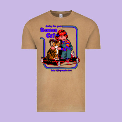 Caring For Your Demon Cat Tshirt Vintage Tee Designed By Bettercallsaul
