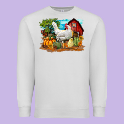 Fall Chicken Premium Sweatshirt Designed By Lillyallendesigns