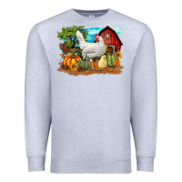 Heather Grey Fall Chicken Premium Sweatshirt - LillyAllenDesigns