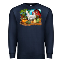 Navy Fall Chicken Premium Sweatshirt - LillyAllenDesigns