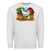 Oatmeal Heather Fall Chicken Premium Sweatshirt - LillyAllenDesigns