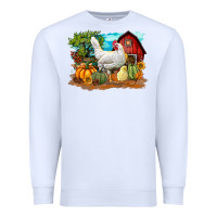 White Fall Chicken Premium Sweatshirt - LillyAllenDesigns