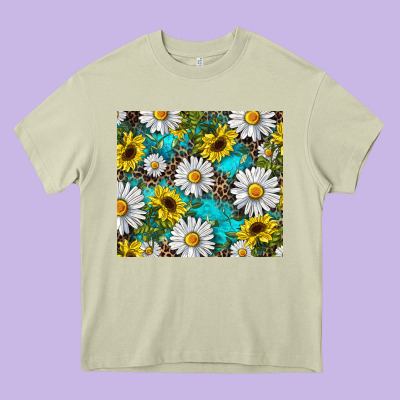 Heavy Core Tee Daisy and sunflower