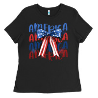 Black america ribbon Ladies Tee - JahusDesignShop