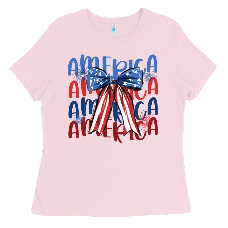 America Ribbon Ladies Tee by JahusDesignShop | Teevron