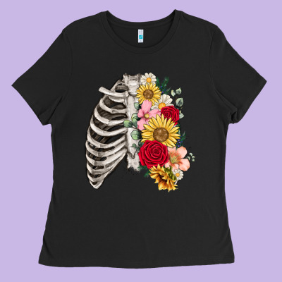 Ladies Tee floral ribcage