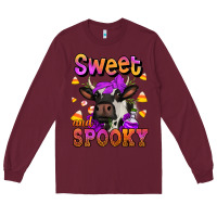 Burgundy sweet and spooky halloween cow Long Sleeve Tee - Jasminsmagicworld