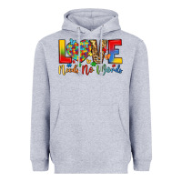 Heather Grey love needs no words Heavyweight Hoodie - LillyAllenDesigns