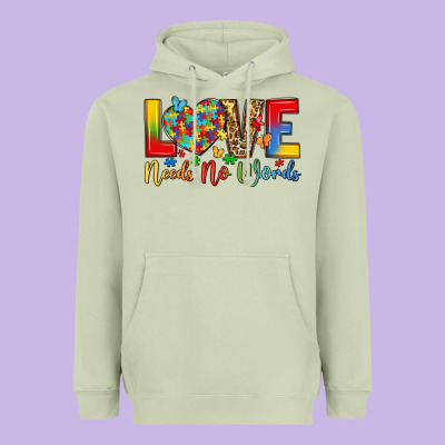Love Needs No Words Heavyweight Hoodie Designed By Lillyallendesigns