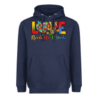 Navy love needs no words Heavyweight Hoodie - LillyAllenDesigns