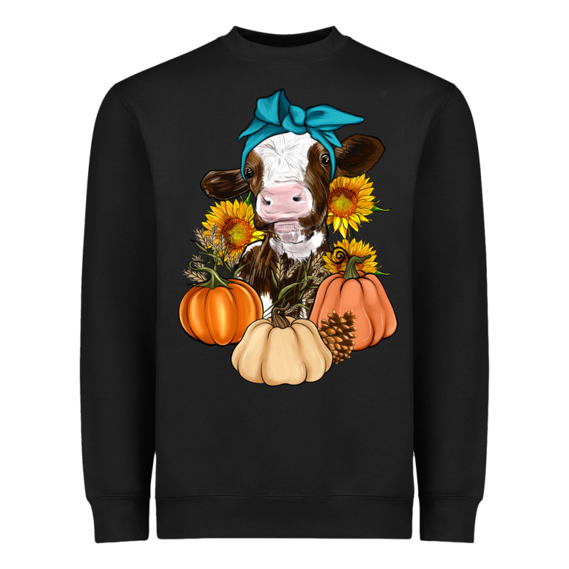 Cow Fall Pumpkin Heavyweight Sweatshirt by Artiststas | Teevron