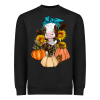 Black Cow Fall Pumpkin Heavyweight Sweatshirt - Artiststas