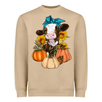 Mushroom Cow Fall Pumpkin Heavyweight Sweatshirt - Artiststas