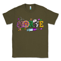 Army Green mardi gras nurse leopard cowhide glitter Classic Tee - Artiststas