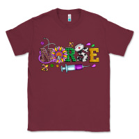Burgundy mardi gras nurse leopard cowhide glitter Classic Tee - Artiststas