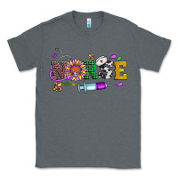 Charcoal Heather mardi gras nurse leopard cowhide glitter Classic Tee - Artiststas