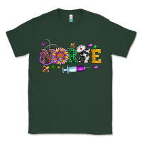 Sports Green mardi gras nurse leopard cowhide glitter Classic Tee - Artiststas