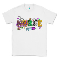 White mardi gras nurse leopard cowhide glitter Classic Tee - Artiststas