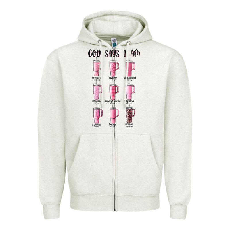 God Says I Am Bible Verse Stanley Zipper Hoodie by MaliasSmallBusiness | Teevron