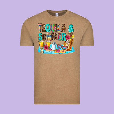 Tequila And Summmer Vintage Tee Designed By Adodesignshop