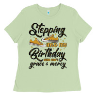 Matcha stepping into my birthday with god s grace and mer Ladies Tee - MaliasSmallBusiness