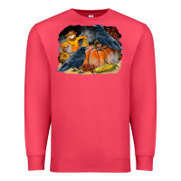 Cardinal Fall Background With Crow Premium Sweatshirt - LillyAllenDesigns