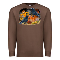 Chestnut Fall Background With Crow Premium Sweatshirt - LillyAllenDesigns