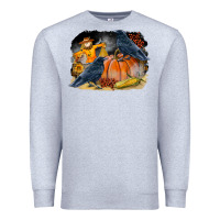 Heather Grey Fall Background With Crow Premium Sweatshirt - LillyAllenDesigns