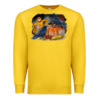 Lemon Fall Background With Crow Premium Sweatshirt - LillyAllenDesigns