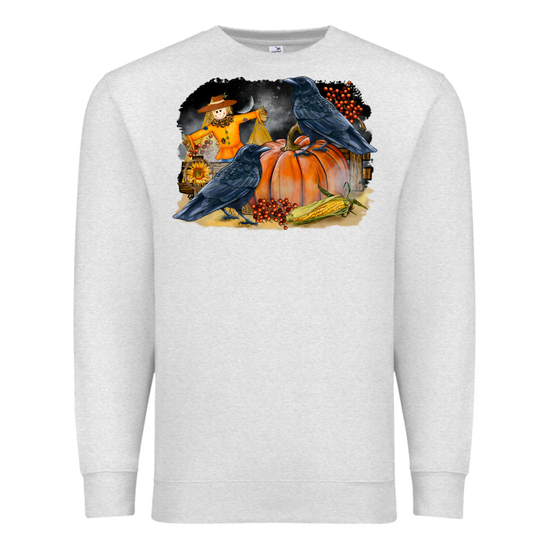 Fall Background With Crow Premium Sweatshirt by LillyAllenDesigns | Teevron
