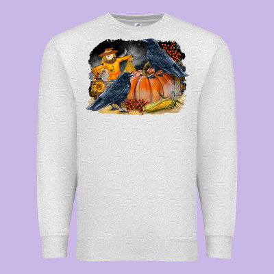 Fall Background With Crow Premium Sweatshirt Designed By Lillyallendesigns