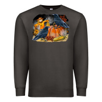 Smoke Fall Background With Crow Premium Sweatshirt - LillyAllenDesigns
