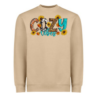 Mushroom Cozy Vibes Fall Sunflowers Heavyweight Sweatshirt - Artiststas