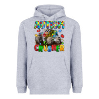 Heather Grey autism crusher Heavyweight Hoodie - LillyAllenDesigns