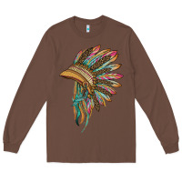 Chestnut indian leopard headdress Long Sleeve Tee - BarkalooDesign